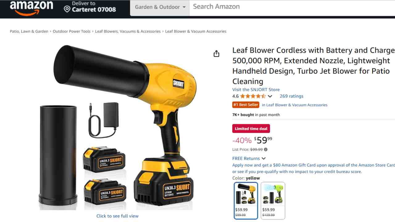 Amazon deal for Americans who need a leaf blower for the fall 2025